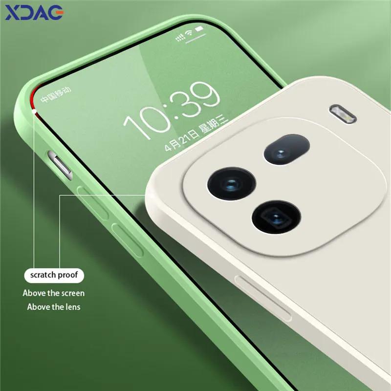 Square Liquid Silicone Phone Case for VIVO IQOO 12 Pro Back Cover IQOO12 12Pro 360 Protective Soft Shockproof Shield Armor Funda