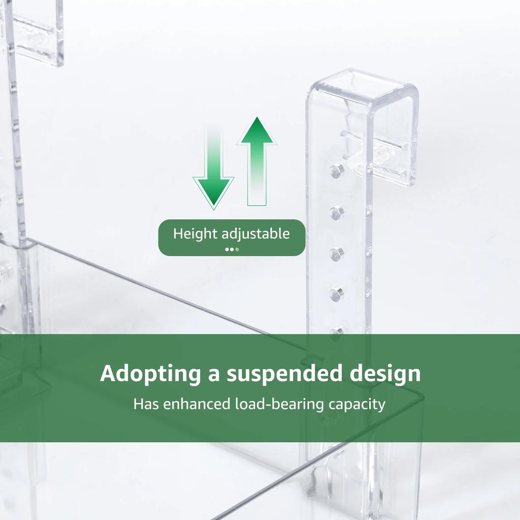 1Pcs Turtle Basking Platform Acrylic Transparent Hanging Floating Turtle Dock Height Adjustable Aquarium Turtle Tank Platform