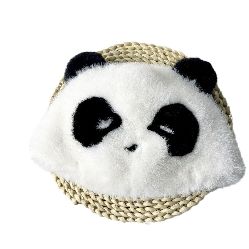 Thick Plush Cartoon Caps Cute Ear Protective Beanies Women Bonnets Winter Panda Hat  Ski