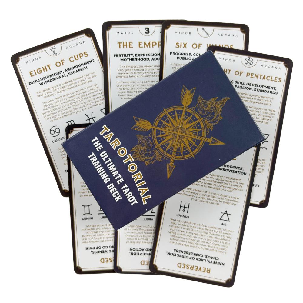 Tarot for Beginners Oracle with Meanings On the Cards Keywords Reversed Chakra Planet Zodiac Element Medium Size Lean Spanish