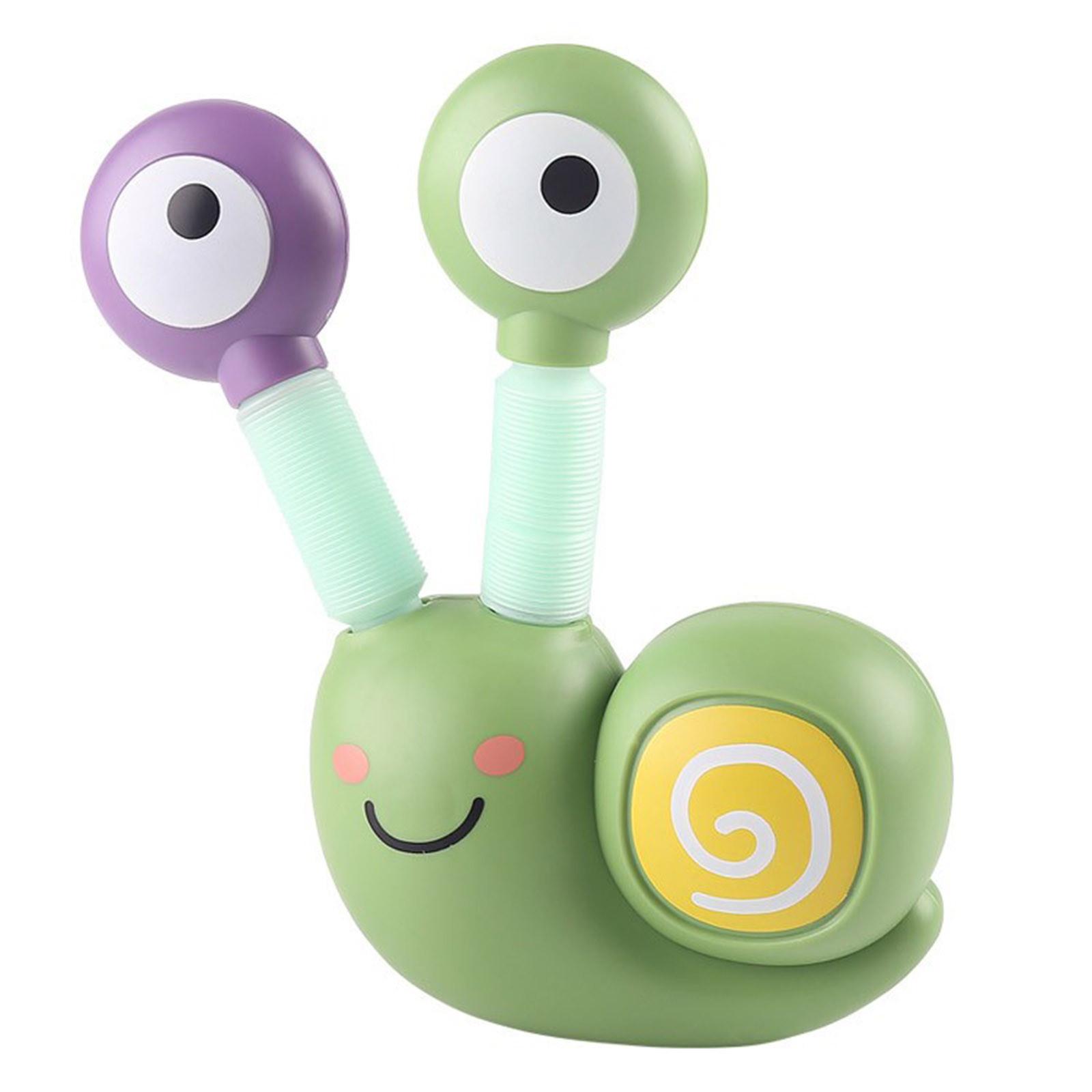 

Snail Toy Sensory Stretch Tube with Fun Expression Suction Cups LED Light Glow in the Dark Party Supplies for Kids Gift Set зелёный