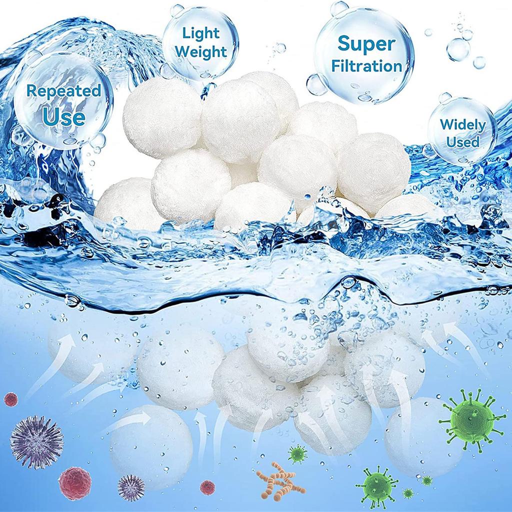 200g Pool Filter Balls Pool Cleaning Ball Household Sweeping Accessory for Indoor Outdoor Traveling Camping