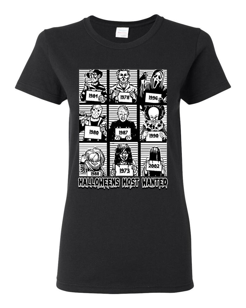 Most Wanted Poster Character MugshotBlack and White Women Graphic TShirt Unisex T-Shirt XXXXL