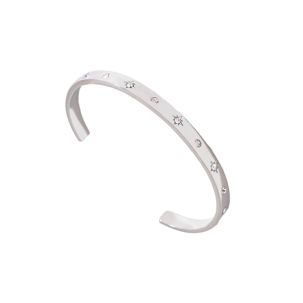 Stainless Steel Bangle Adjustable Wristband Lightweight Comfortable Bracelet Accessory For Casual Or Formal Wear