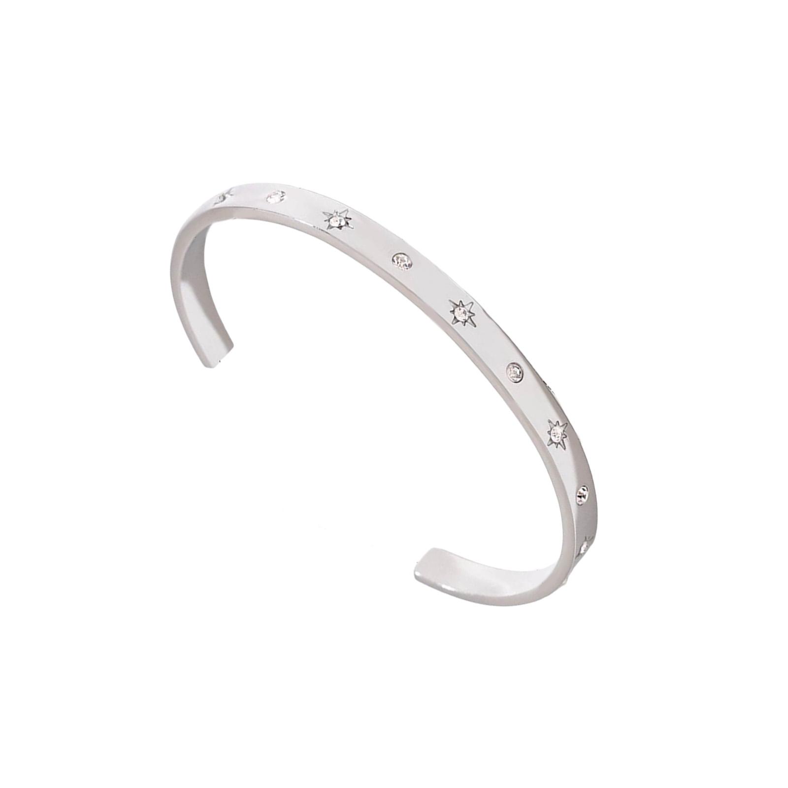 

Stainless Steel Bangle Adjustable Wristband Lightweight Comfortable Bracelet Accessory For Casual Or Formal Wear
