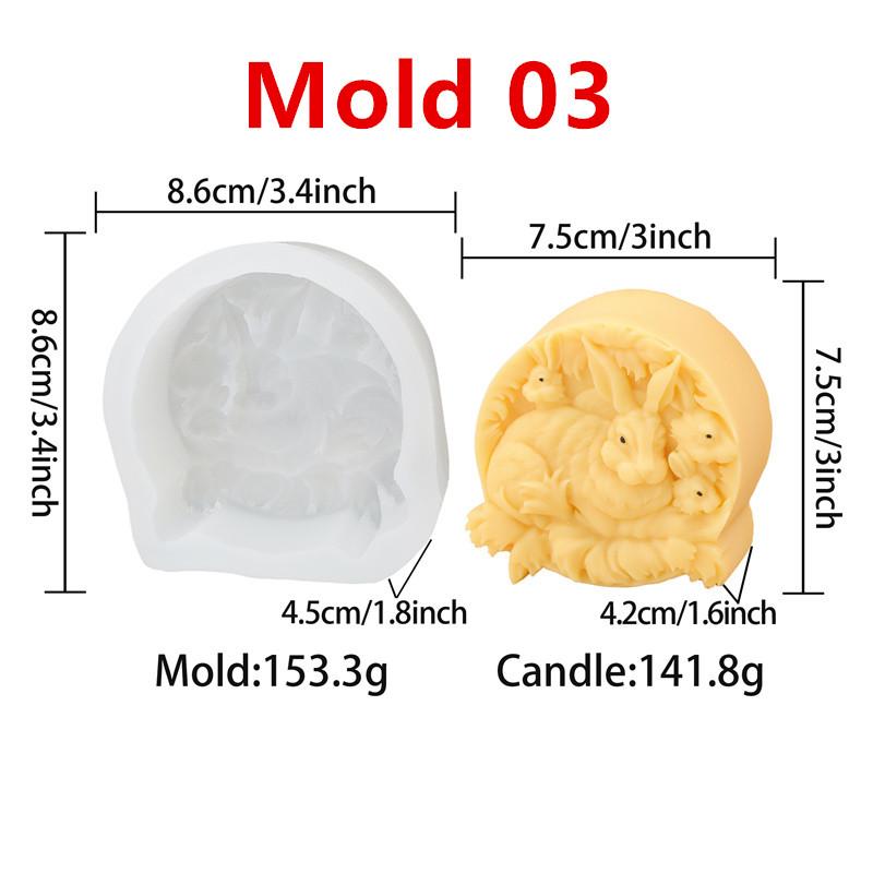 Easter Bunny Silicone Soap Molds DIY Rabbit Family Scented Candle Molds Bar Silicon Home Decor Art Craft Easter Basket Stuffers
