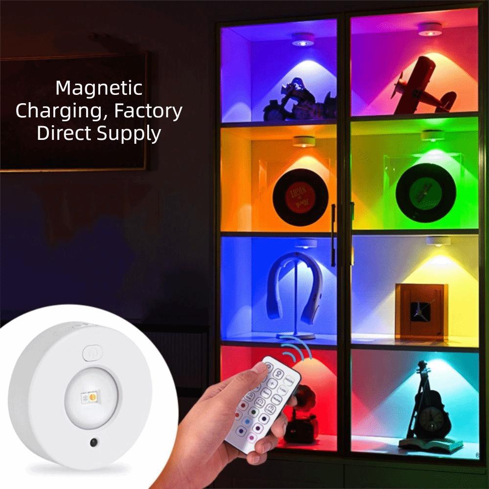 IR Remote Control RGB LED Night Light 5V Rechargeable Wireless Design Rechargeable Lamp Cordless Operation Dimmable RGB