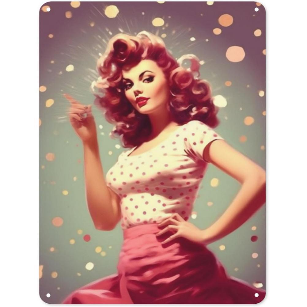 Metall Blechschilder Pinup Sexy Girls Wanddekoration Plakette Vintage Kunst Poster Eisenmalerei für Man Cave Zuhause Café Garten Club Bar