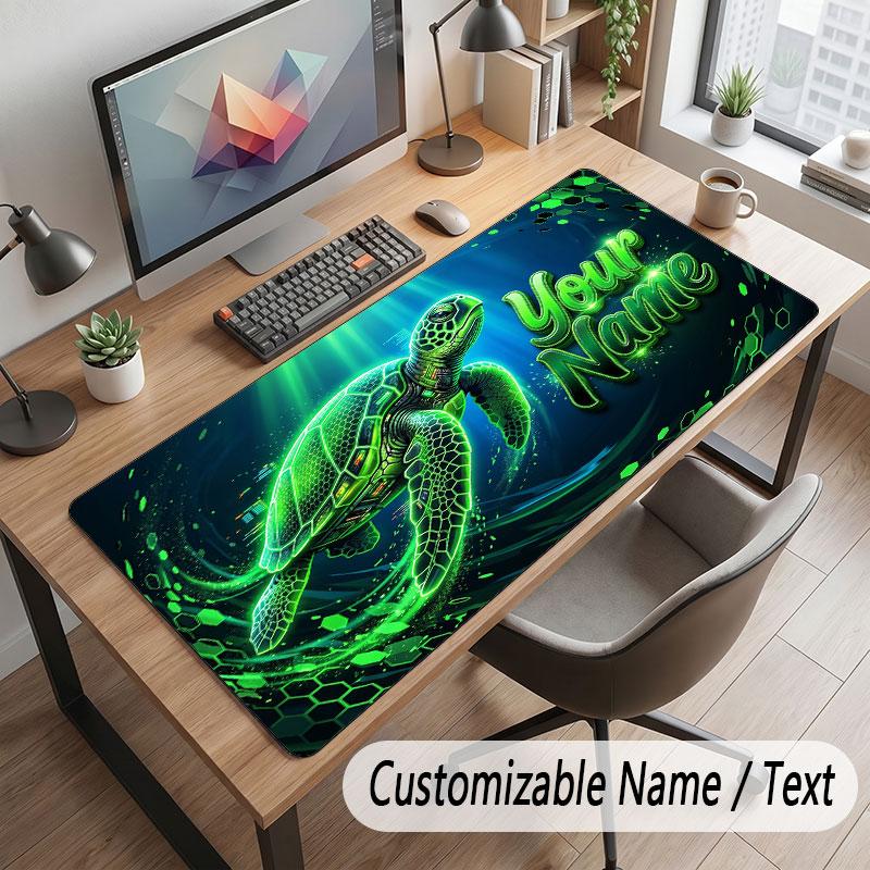 Octopus Sea Life Theme Customized Mouse Pad Personalized Print Name Text Desk Mat For Home Office Table Decor