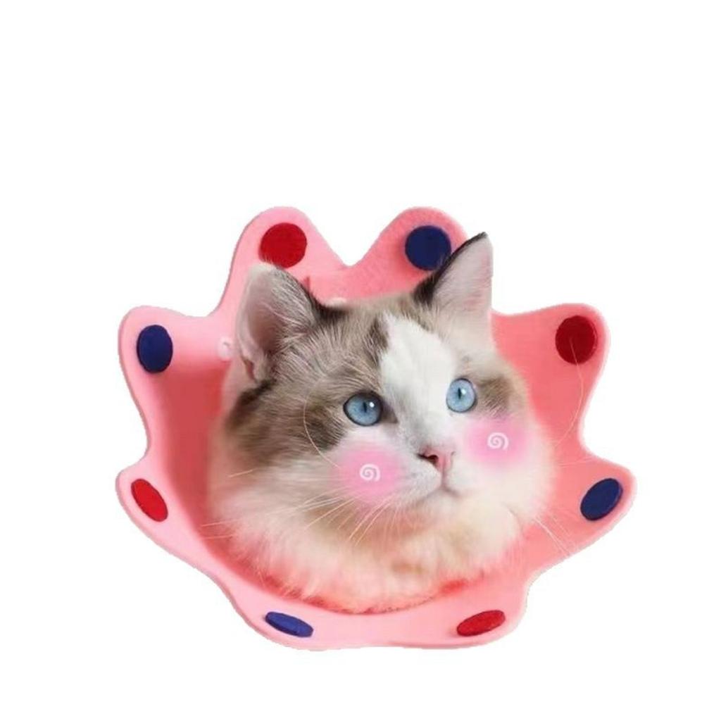 Cute Recovery Collar Soft Adjustable Cats Light-Weight -Licking Easy to Wear for Puppy (M(5.5-10lb),Yellow)