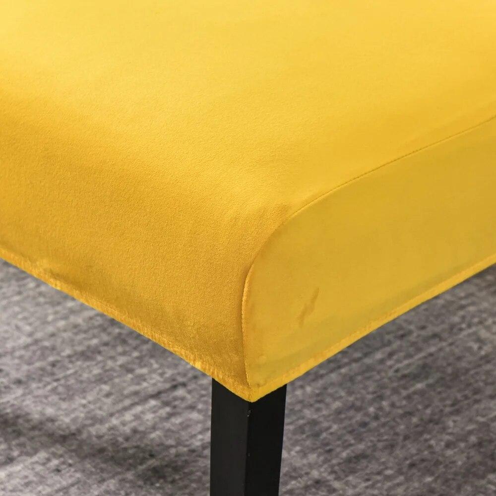 Velvet Armless Chair Cover Solid Color Sofa Stool Slipcover Nordic Accent Stretch Chair Covers Elastic Couch Protector Cover