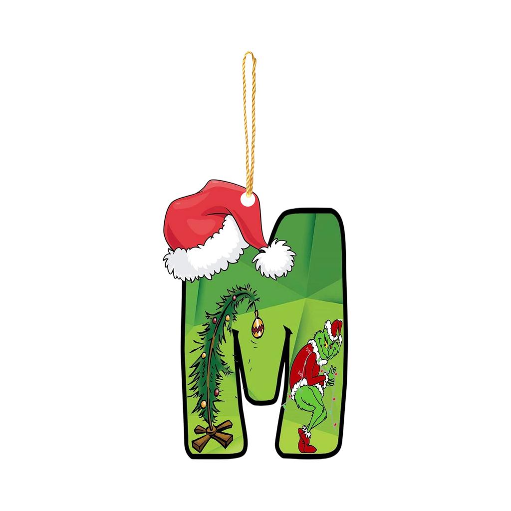 Santa 2D Flat Acrylic Christmas Tree Hanging Decoration Sports Car Decoration Flat Decoration Pendant