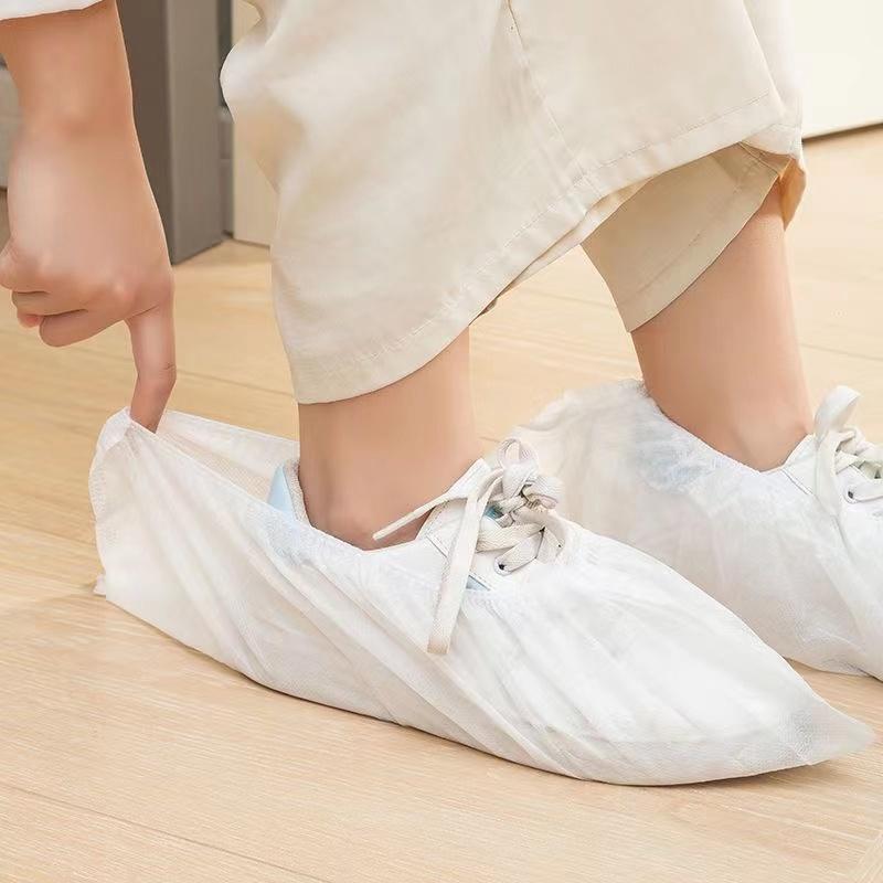 100Pcs Disposable Shoe Covers Boot Non-Slip Large Foot Booties for Indoors Contractors Floor Carpet Shoe Coverings Protectors