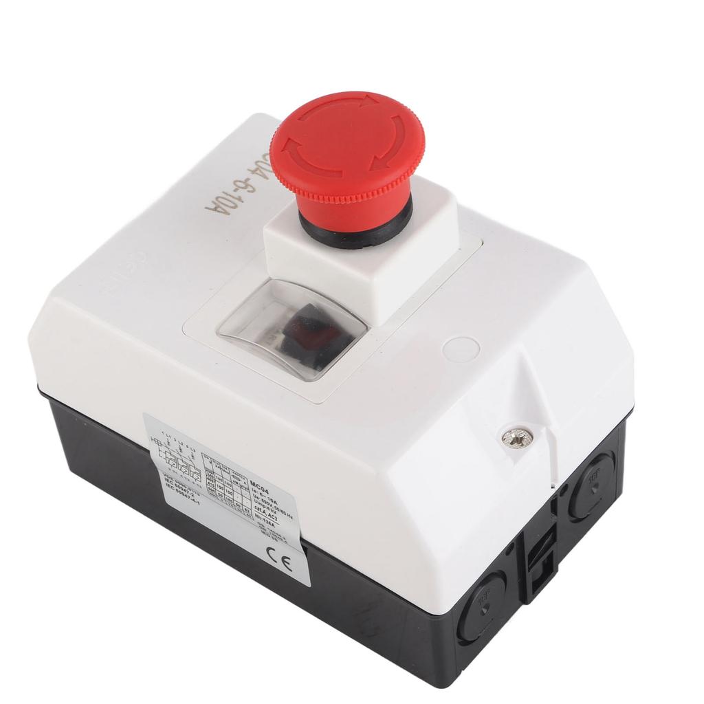 Motor Protection Circuit Breaker IP55 Waterproof Knob Type Switch with Emergency Stop 6‑10A 230 240V 400 415V 500V 690V