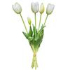 White tulips - Rubber bouquet with tulips 39 cm Real Touch color 6