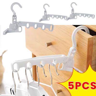 Portable Foldable Travel Hanger Clothes Quick Organizing Storage Travel Hanger with 5 Holes Suitable for Hotel Camping Travel