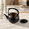 Black Stainless Steel Teapot Polished Rounded Stovetop Kettle Comfortable Grip