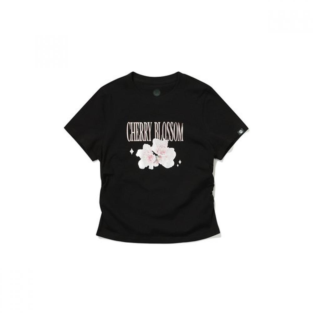 Bbc EarTh Women S Cherry bloSSom ShorT Sleeve T ShirT BLACK./90