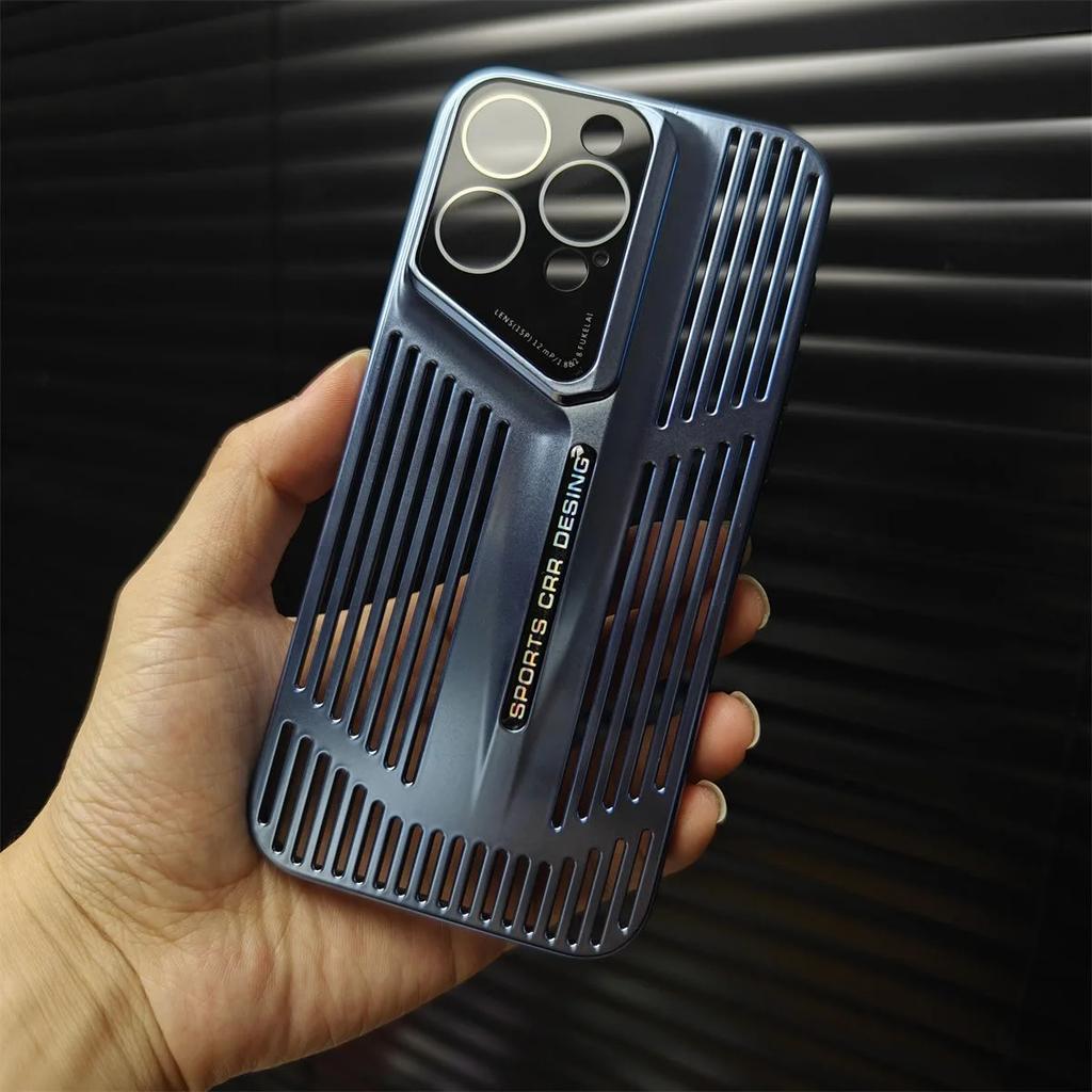 Matný tenký kryt s plnou ochranou objektivu pro iPhone 16 15 14 13 12 Pro Max Plus, módní dutý kryt s odvodem tepla z PC