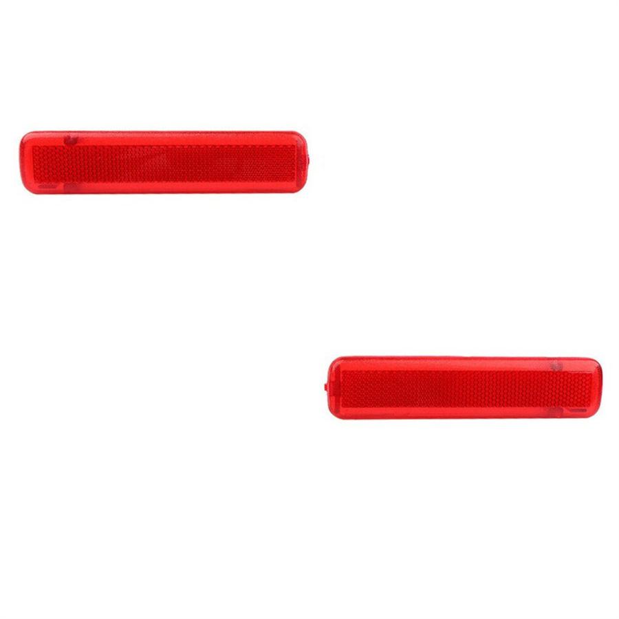 2x Red Lens Rear Inner Door Reflector Cover For Chevrolet GMC 15183155, 15183156
