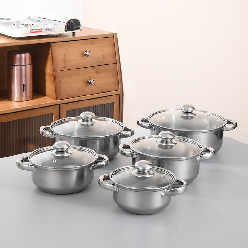 Wutuo 10-Piece Golden Stainless Steel Cookware Set