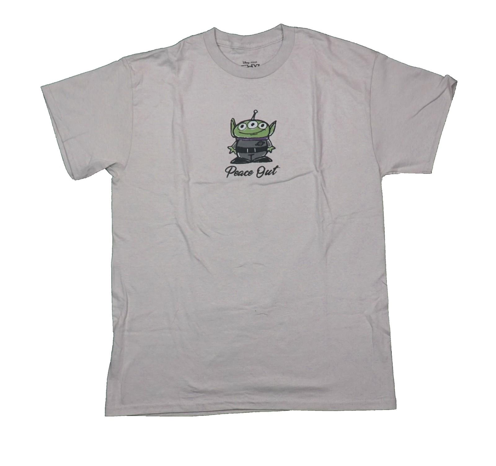 Toy Story New Adult T-Shirt - Small Alien Above Peace Out Front Big Alien Back XXL