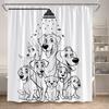 Funny Bathing Dogs Shower Curtain Cute Cartoon Animals Pet Painting Art Kids Bath Curtains Fabric Home Bathroom Decor with Hooks