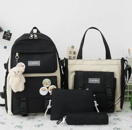 Schoolbag Female College Student Campus Canvas Bag Grades 3 to 5 and 6 Large Capacity Middle School Student Junior High School Student Backpack Female