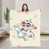 Cute Cartoon Crayon Shin-chan Blanket  Wool Funny Breathable Throw Blankets for Home Textile Decor