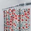 Modern Floral Shower Curtain Waterproof Fabric Bathroom Decor Customizable Size