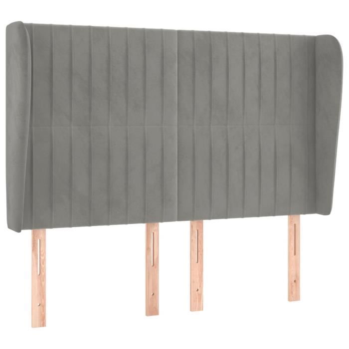 VidaXL Headboard with Ears Light Grey 147x23x118-128 Cm Velvet3118242