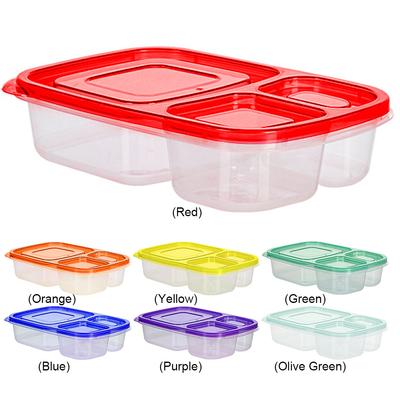 3 Compartments Rice/Noodles Container Reusable PP Large Capacity Lunchbox Versatile Microwaveable for Working Traveling Camping