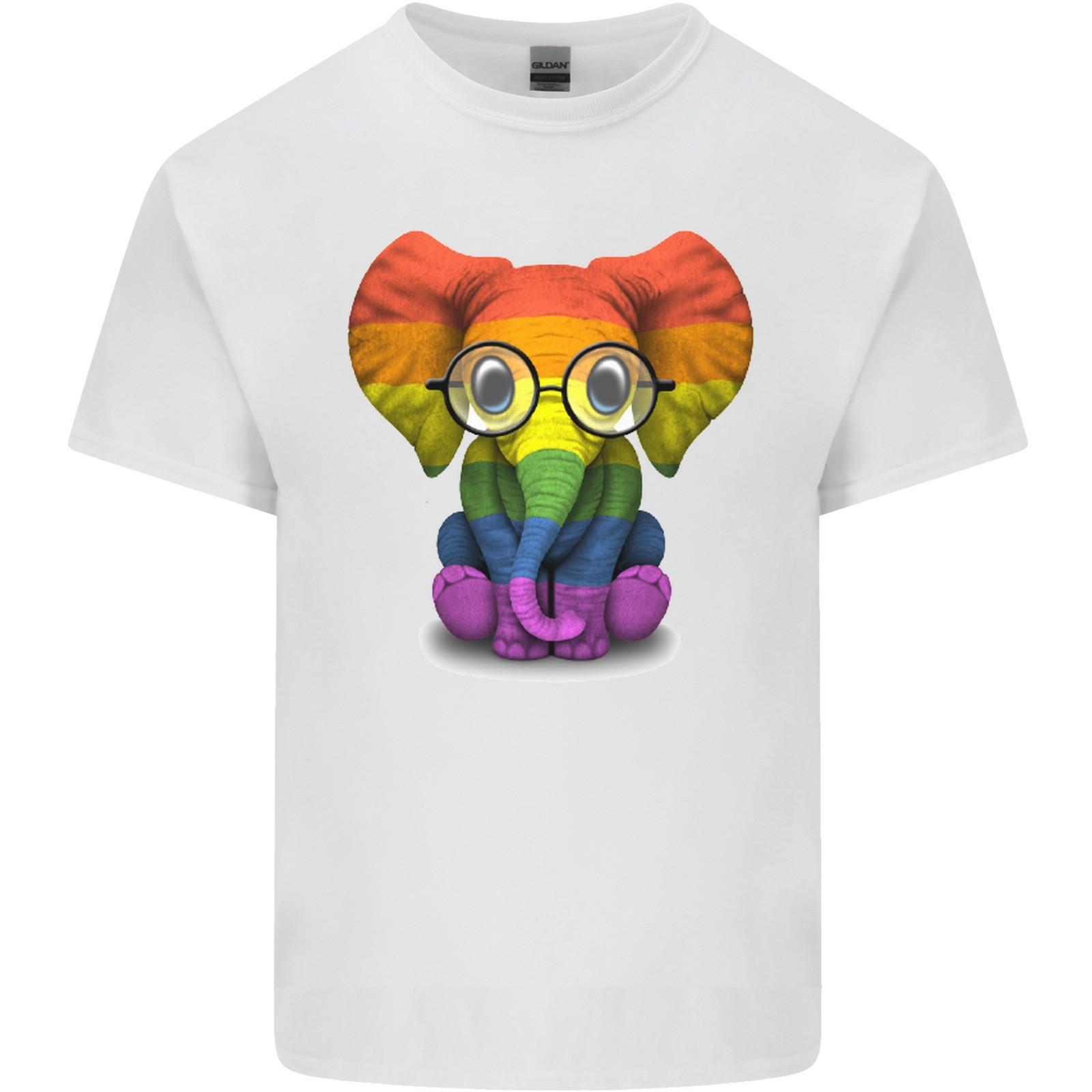 

26 Lgbt Elephant Gay Pride Tag Awareness Mens Lightweight Cotton T-Shirt- Unisex T-Shirt XXL