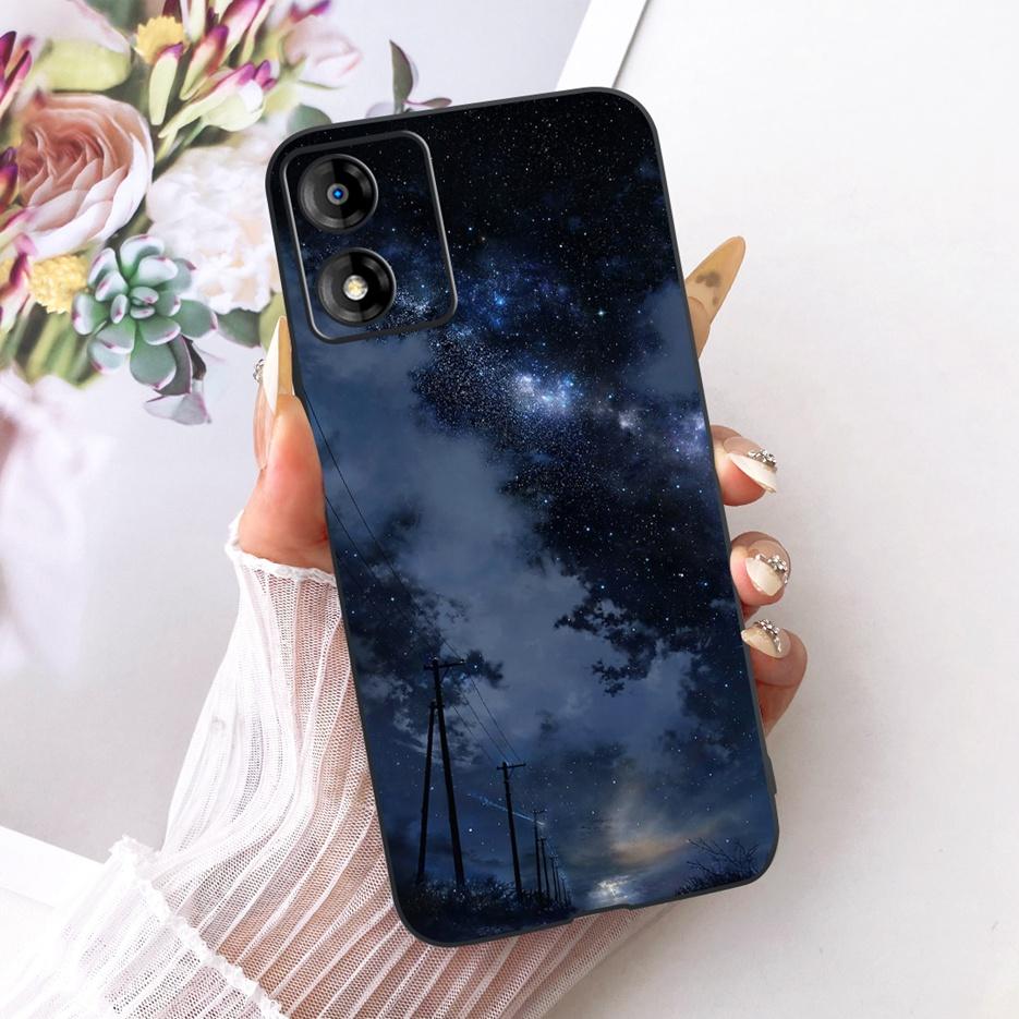 For Motorola Moto E13 Case Moto E14 Luxury Flowers Butterfly Painted Cover Soft Silicone Case For Motorola E14 E 13 MotoE13 Bags
