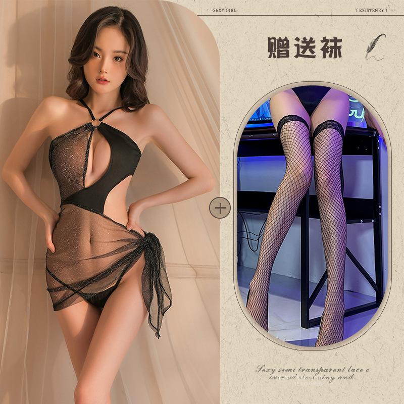 Flash girl sexy underwear women's sexy perspective temptation mesh yarn slim and thin direct sales