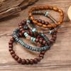 5/6 Pcs/set Ethnic Style Bead Bracelet Set Wood Hand Ring Retro Men Bracelets  Girls