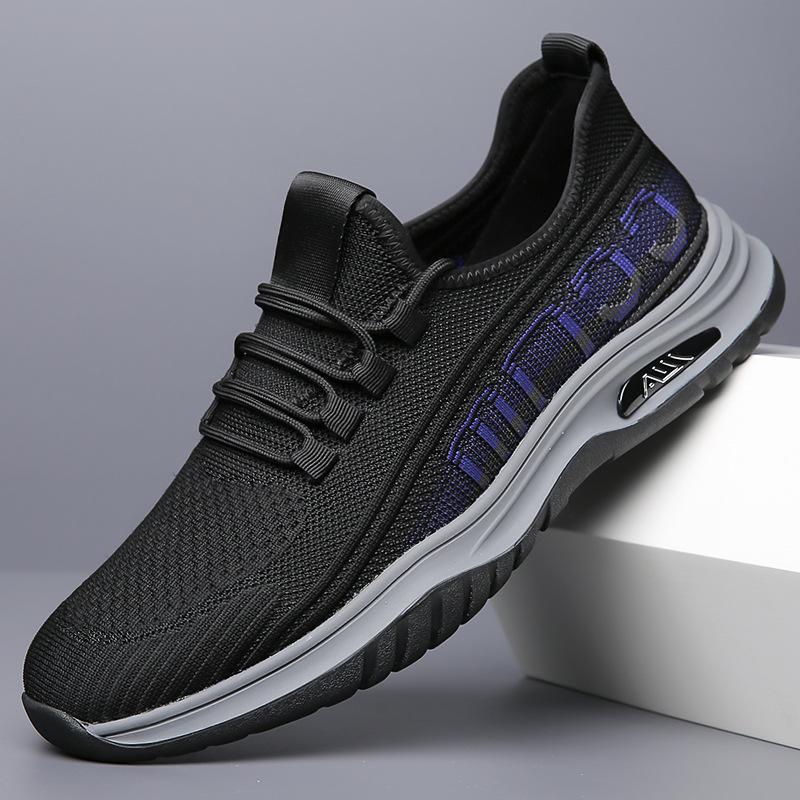 2025 Summer New Men's Shoes Flying Weave Breathable Men's Casual Sports Shoes Walking Shoes Trend Men's Single Shoes