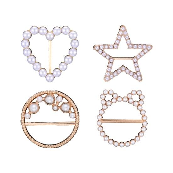 

4 шт. зажим для шарфа, зажимы для галстука, пряжка для угловой завязки, металлическая пряжка для угловой застежки, модные аксессуары для женщин D