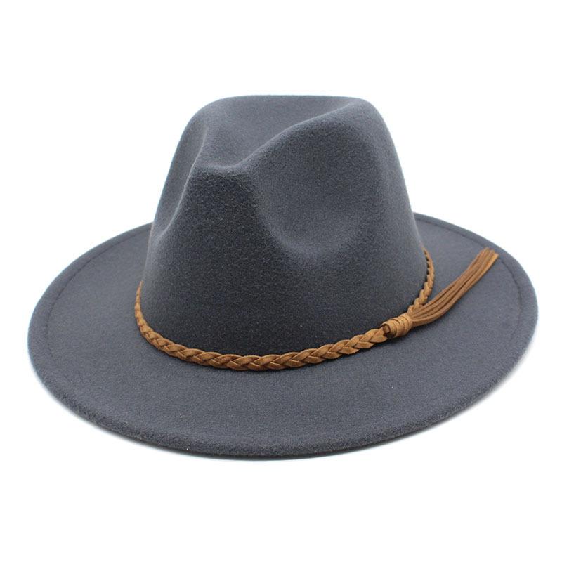 Fedora Hat Woolen Top Hat Jazz Hat Men'S And Women'S Woolen Hats