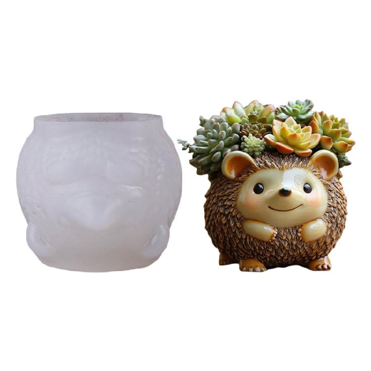 

Flowerpot Mould Silicone Hedgehog Planter Mold for Crafting Resin Jewelry Decorative Planters Multiple Materials 1