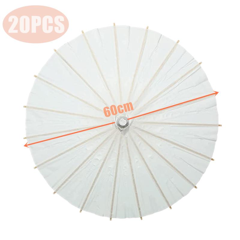 8-30PCS White Parasol Paper Bamboo Umbrellas Paper Umbrella Wedding Party Favor for Bridal Shower Decor Photo Props 60/84cm