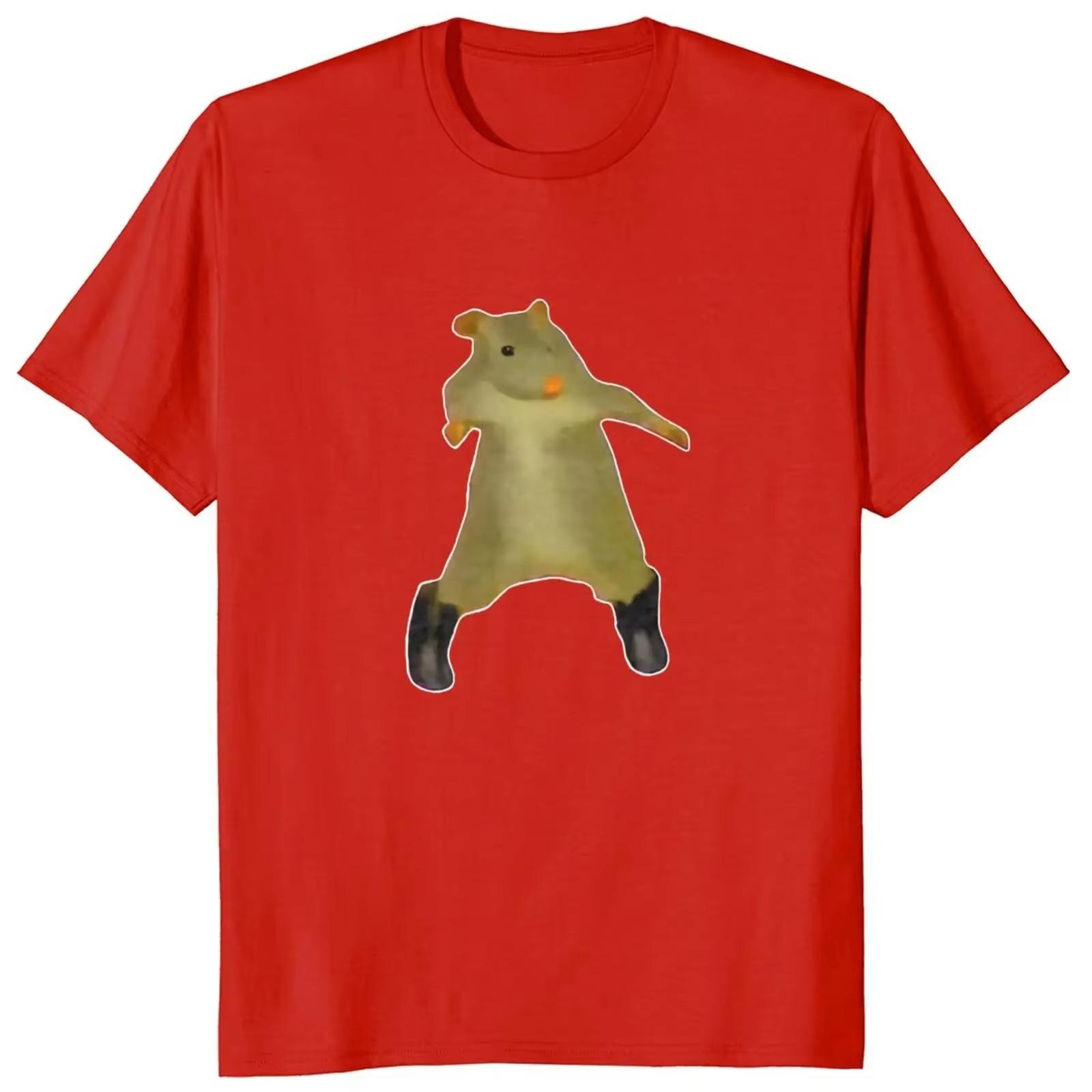 

Rat Dance Meme T Shirt 2025 Funny Trendy Dancing Rat Graphic T-shirts Soft Unisex men Women Clothing Autumn and winter innerwear 4XL