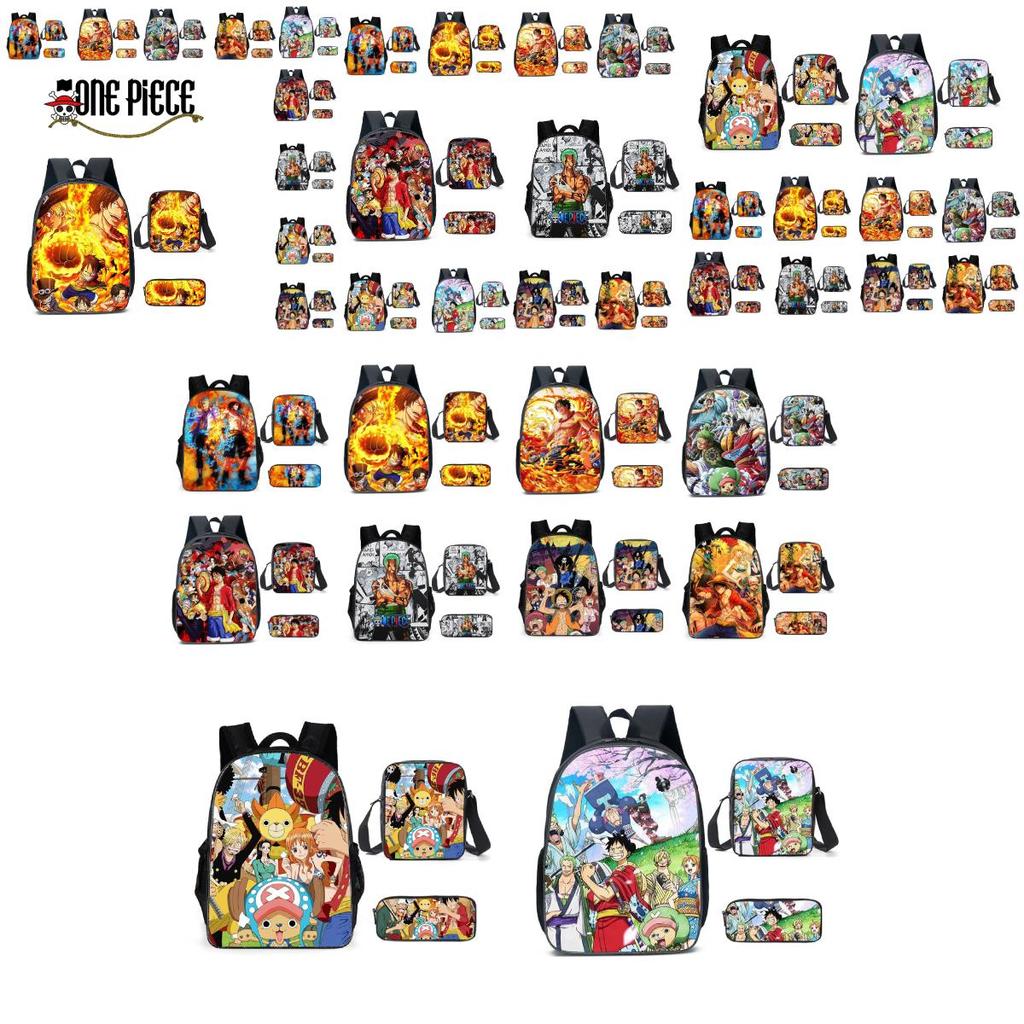 One Piece Backpack Set 3pcs School Bags With Crossbody Lunch Bags And Pencil Case Durable Oxford Material
