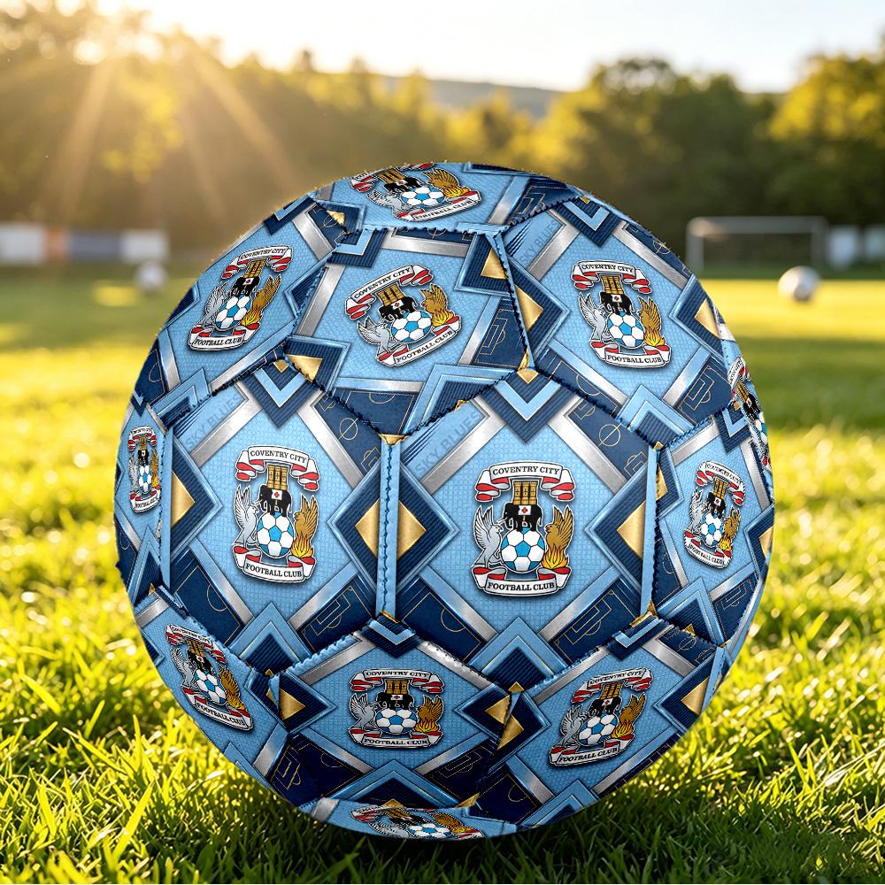 Coventry City FootballPrinted Size 5 Soccer Btball, Anti Slip Adult Match Football Souvenir for Football Fans