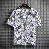 Vankex Men's Trendy Creative Print Loose Round Neck Five-Point Sleeve T-Shirt
