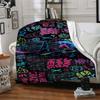1Pc Neon Graffiti Party Blanket Soft Throw Blanket For Home Bedroom Bed Sofa Travel Office Solid Christmas Blanket