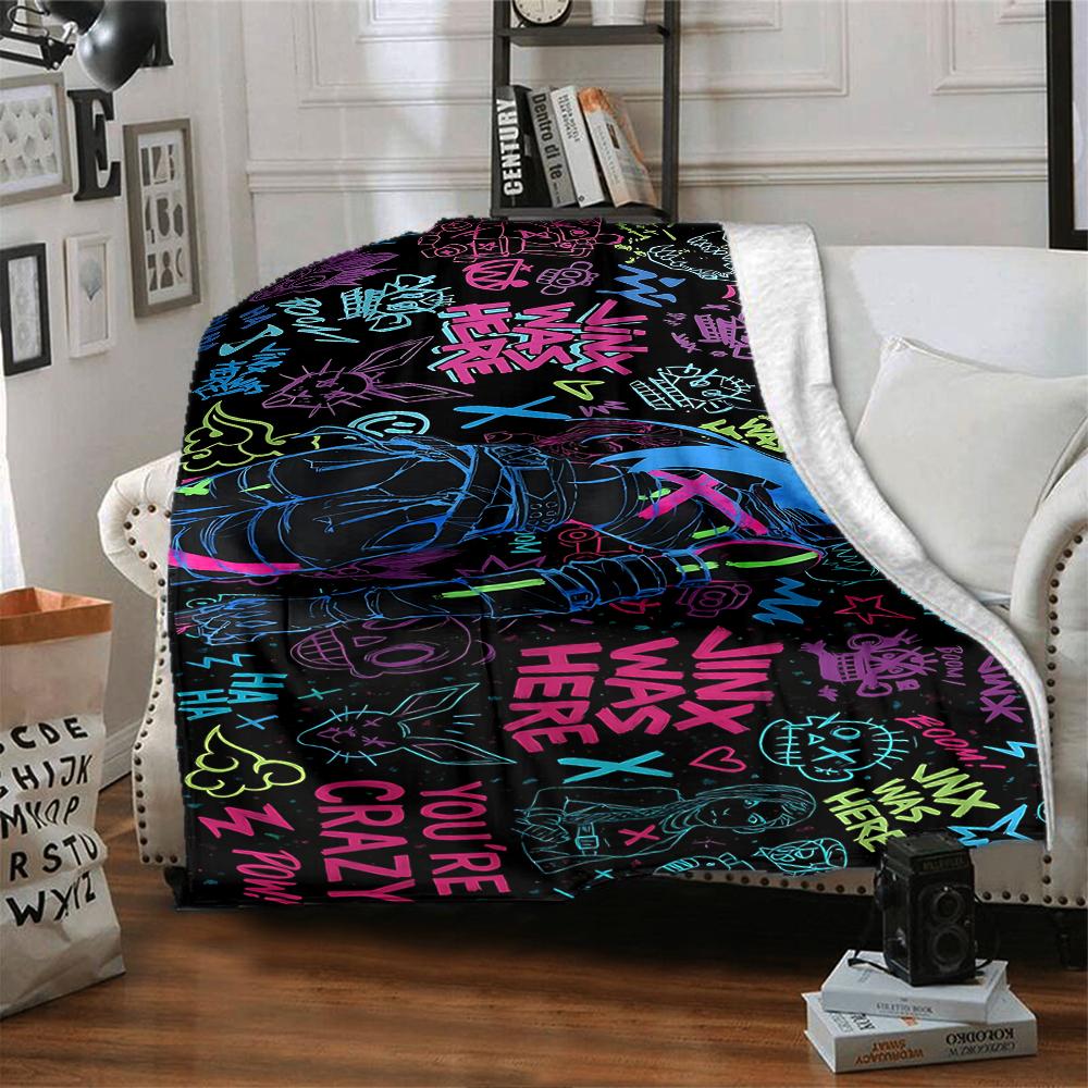 1Pc Neon Graffiti Party Blanket Soft Throw Blanket For Home Bedroom Bed Sofa Travel Office Solid Christmas Blanket