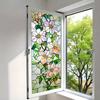 Fenster-Sichtschutzfolie Buntglas Floral Statische Fensterfolie Dekorativ UV-Blockierend Hitzeregulierend Glasaufkleber für Glastüren Fenster