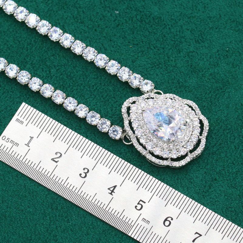 Conjunto de Joias Colar Brinco Anel Zircônia AAA Quente Antialérgico na Europa e nos Estados Unidos