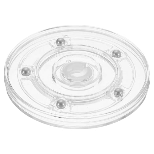 uxcell Acrylic Lazy Susan Rotating Platform, 4-inch Clear Rotating Platform Organizer with Ball Bearings, 360-Degree Rotating Tray, Fragrance Storage